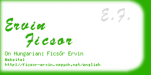 ervin ficsor business card