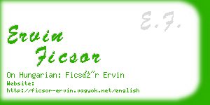 ervin ficsor business card